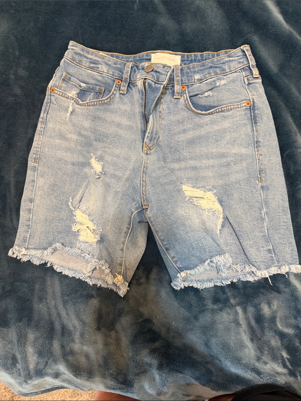 Distressed Light Blue Denim Women’s Shorts